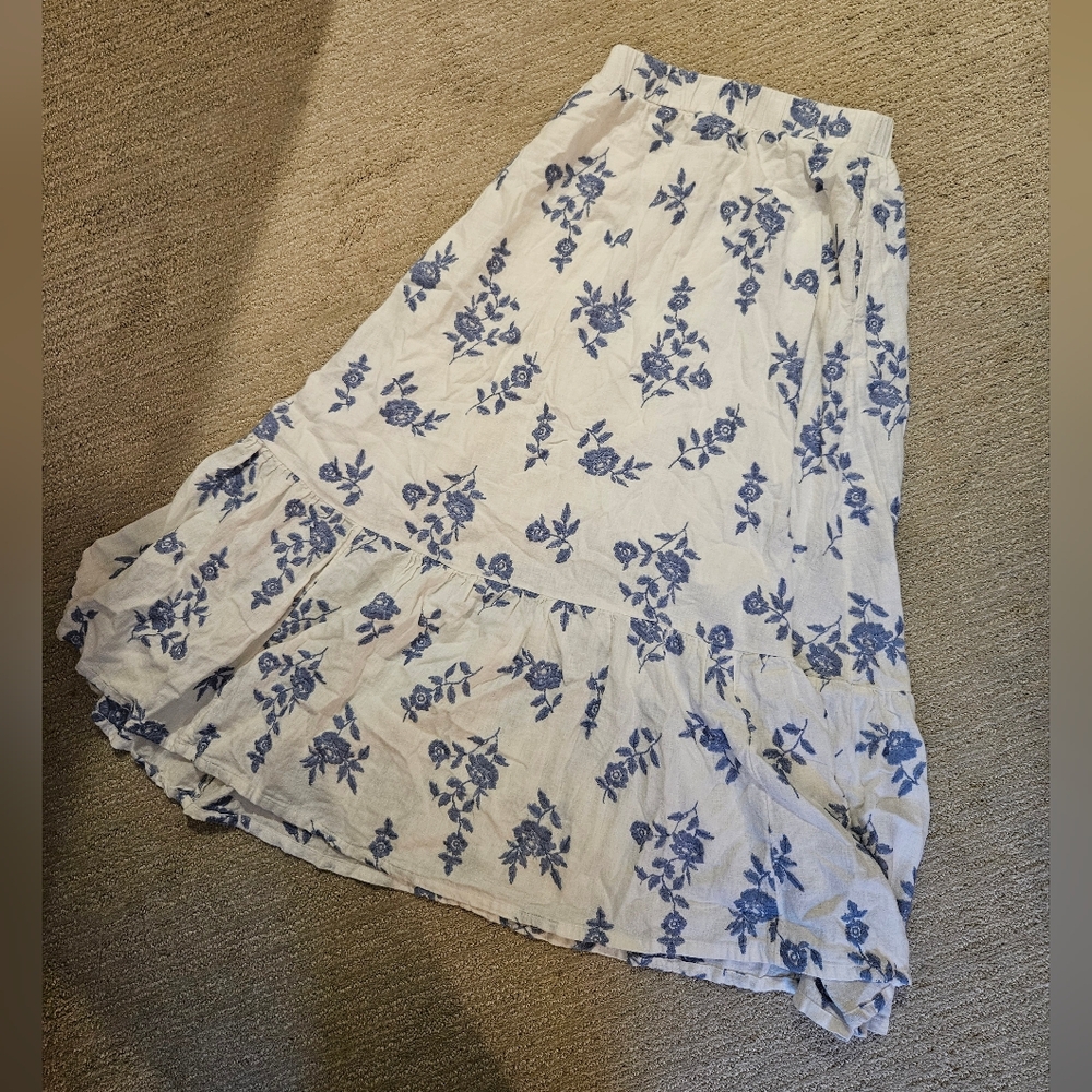 Abercrombie & Fitch Blue Floral Maxi Skirt